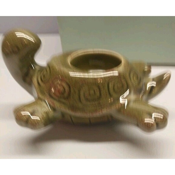 Partylite Floating Turtles Tealight Holders Green Ceramic Retired Beachy Sealife - Picture 5 of 16